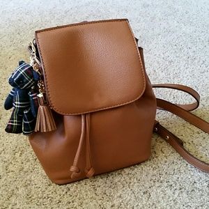 Tan Small Drawstring Backpack